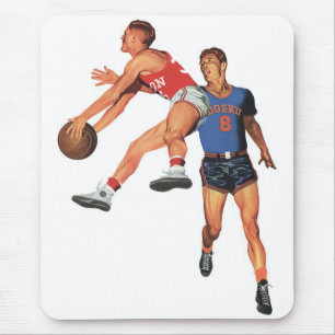 Vintage-Sport, Basketballspieler in einem Spiel Mousepad