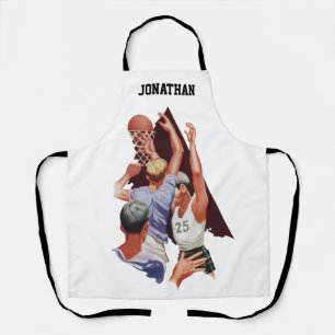 Vintage-Sport, Basketballspieler in einem Spiel Schürze