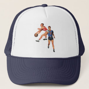 Vintage-Sport, Basketballspieler in einem Spiel Truckerkappe