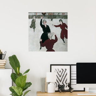 Vintage-Sport, Basketballspielerinnen im Spiel Poster