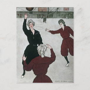 Vintage-Sport, Basketballspielerinnen im Spiel Postkarte