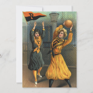 Vintage-Sport, Damen-Basketballteam bei einem Spie