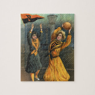 Vintage-Sport, Damen-Basketballteam im Spiel Puzzle