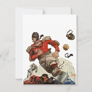 Vintage-Sport-Fußball-Quarterback-Spieler läuft