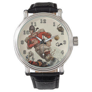 Vintage-Sport-Fußball-Quarterback-Spieler läuft Armbanduhr
