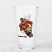Vintage-Sport-Fußball-Quarterback-Spieler läuft Glas (Vorderseite)