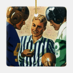 Vintage-Sport, Fußball-Schiedsrichter-Münzwurf Keramikornament