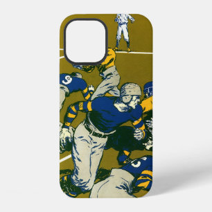 Vintage-Sport-Fußballspiel, Gold- gegen Blaue Mann iPhone Hülle