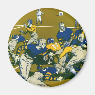 Vintage-Sport-Fußballspiel, Gold- gegen Blaue Mann Magnet