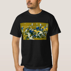 Vintage-Sport-Fußballspiel, Gold- gegen Blaue Mann T-Shirt