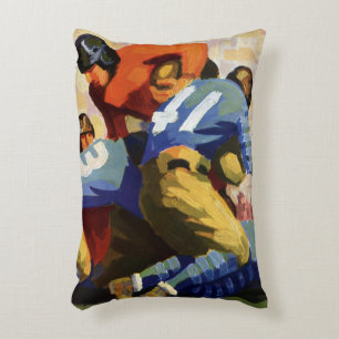 Vintage-Sport, Fußballspieler in einem Spiel Dekokissen