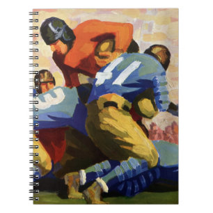 Vintage-Sport, Fußballspieler in einem Spiel Notizblock