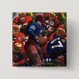 Vintage-Sport-Fußballspieler Quarterback im Spiel Button