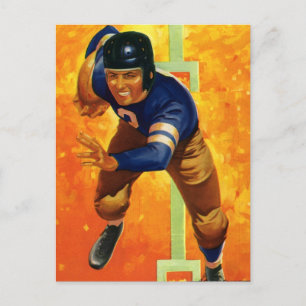 Vintage-Sport-Fußballspieler-Quarterback-Lauf Postkarte
