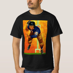 Vintage-Sport-Fußballspieler-Quarterback-Lauf T-Shirt