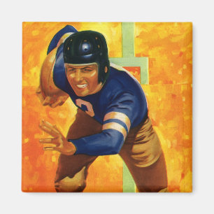 Vintage-Sport-Fußballspieler-Quarterback-Laufend Magnet