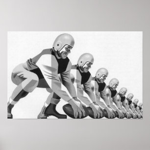 Vintage-Sport-Fußballspieler, Quarterback Poster