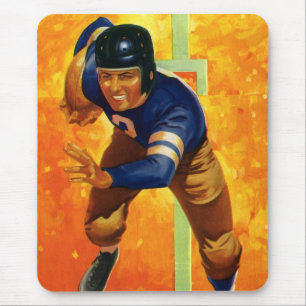 Vintage-Sport-Fußballspieler Quarterback Running Mousepad