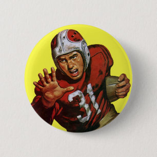 Vintage-Sport-Fußballspieler Running Back Nr. 31 Button