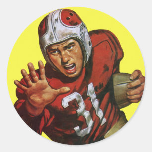 Vintage-Sport-Fußballspieler Running Back Nr. 31 Runder Aufkleber