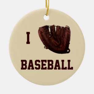 Vintage-Sport, ich liebe Baseball, ich beglove Bas Keramikornament