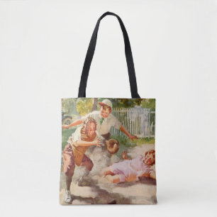 Vintage-Sport, Kinder spielen Stickball-Baseball Tasche