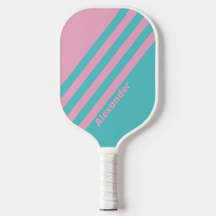 Vintage Sport South Beach Streifen mit Namen Pickleball Schläger