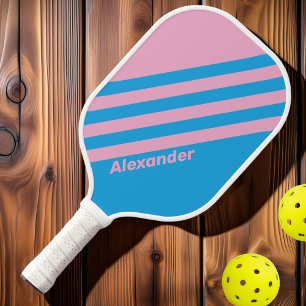 Vintage Sport Summer Wave Lichtstreifen mit Namen Pickleball Schläger