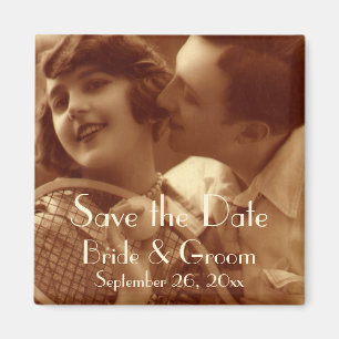 Vintage-Sport Tennis, Hochzeit Save the Date Magnet