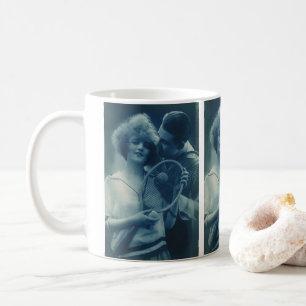 Vintage-Sport Tennis, Liebe und Romantik Kaffeetasse