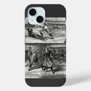 Vintage-Sport, viktorianische Frauen-Baseballmanns iPhone 15 Hülle