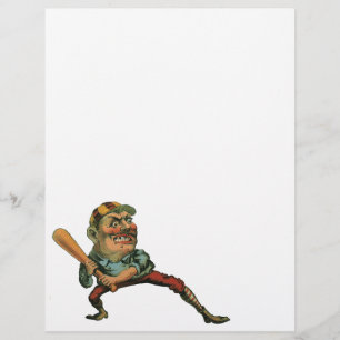 Vintage-Sport, wütender Baseballspieler-Schlagmann