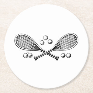 Vintage Sportaktivitäten Tennis Racquet Tennis Runder Pappuntersetzer