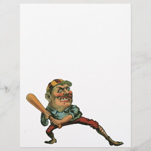 Vintage Sportarten, Angry Baseball Player Batter Flyer (Vorne)
