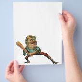 Vintage Sportarten, Angry Baseball Player Batter Flyer (Hand)