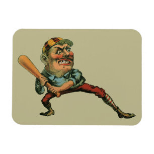 Vintage Sportarten, Angry Baseball Player Batter Magnet