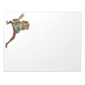 Vintage Sportarten, Angry Baseball Player Batter Notizblock (Vorderseite)