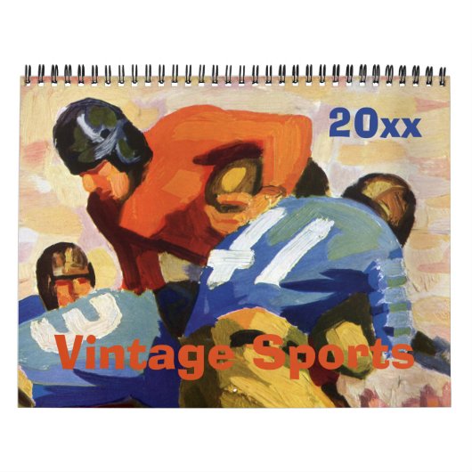 Vintage Sportarten, Baseball, Fußball und Basketba Kalender (Titelbild)