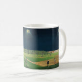 Vintage Sportarten, Baseballspiel nachts Kaffeetasse (VorderseiteRechts)