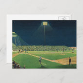 Vintage Sportarten, Baseballspiel nachts Postkarte (Vorne/Hinten)