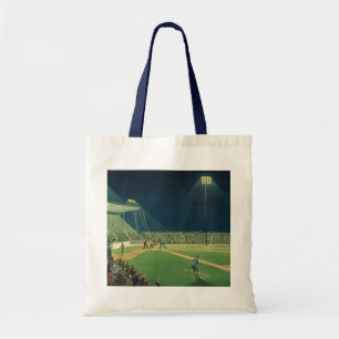 Vintage Sportarten, Baseballspiel nachts Tragetasche