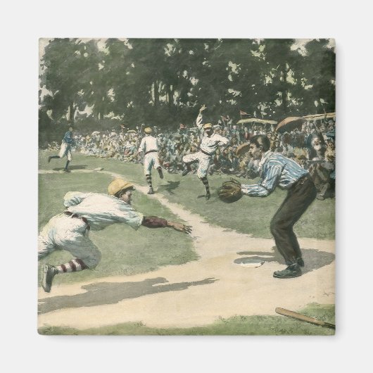 Vintage Sportarten, Baseballspieler, der in Zuhaus Magnet (Vorne)