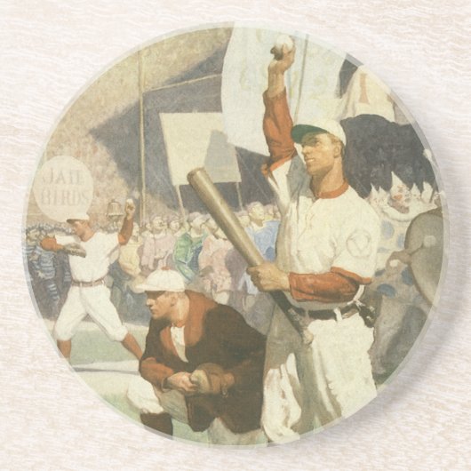 Vintage Sportarten, Baseballspieler Getränkeuntersetzer (Vorne)