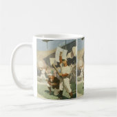 Vintage Sportarten, Baseballspieler Kaffeetasse (Links)