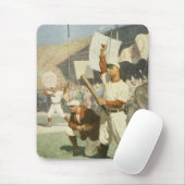 Vintage Sportarten, Baseballspieler Mousepad (Mit Mouse)
