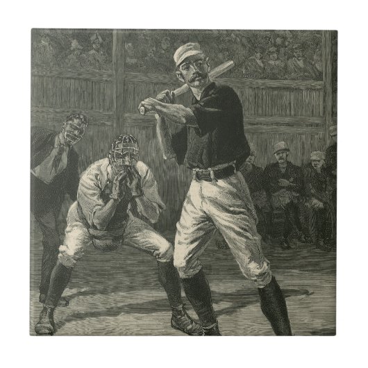 Vintage Sportarten, Baseballspieler von Thulstrup Fliese (Vorderseite)