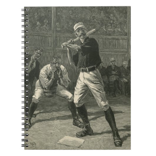 Vintage Sportarten, Baseballspieler von Thulstrup Notizblock (Vorderseite)
