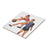 Vintage Sportarten, Basketball-Spieler im Spiel Fliese (Seite)
