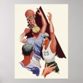 Vintage Sportarten, Basketball-Spieler im Spiel Poster (Vorne)