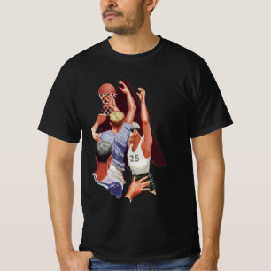 Vintage Sportarten, Basketball-Spieler im Spiel T-Shirt